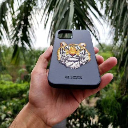 iPhone 14 Pro Santa Barbara Savanna Series Leather Case - Tiger