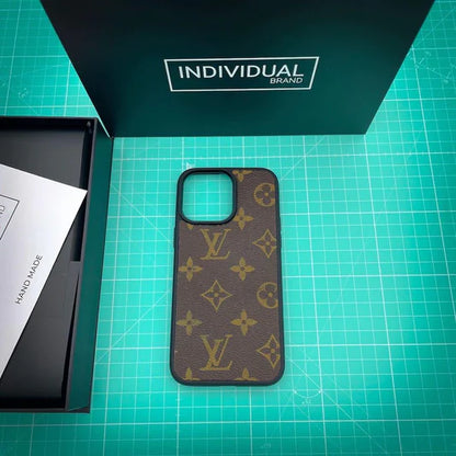 iPhone 13 Louis Vuitton Leather Case - Brown