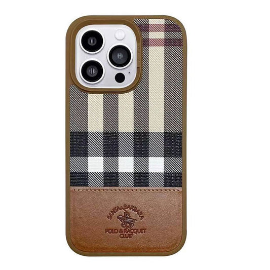 iPhone 14 Pro Santa Barbara Cyril Series Leather Case - Brown