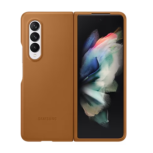 Samsung Galaxy Z Fold 4 Leather Case - Brown