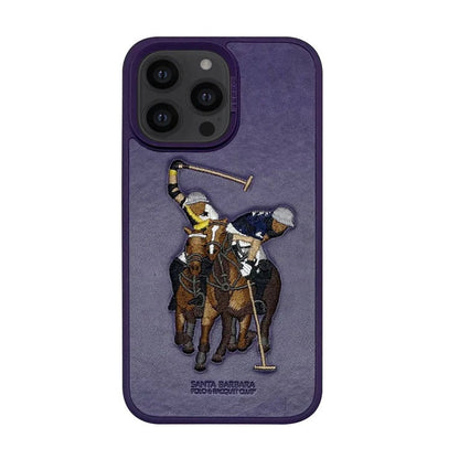 iPhone 14 Pro Santa Barbara Polo Jocky Series Leather Case - Purple