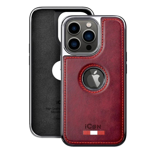 iPhone 13 Pro Luxurious Premium Quality Leather Case - Red