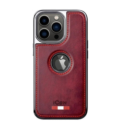 iPhone 15 Pro Premium Quality Luxurious Leather Case - Red