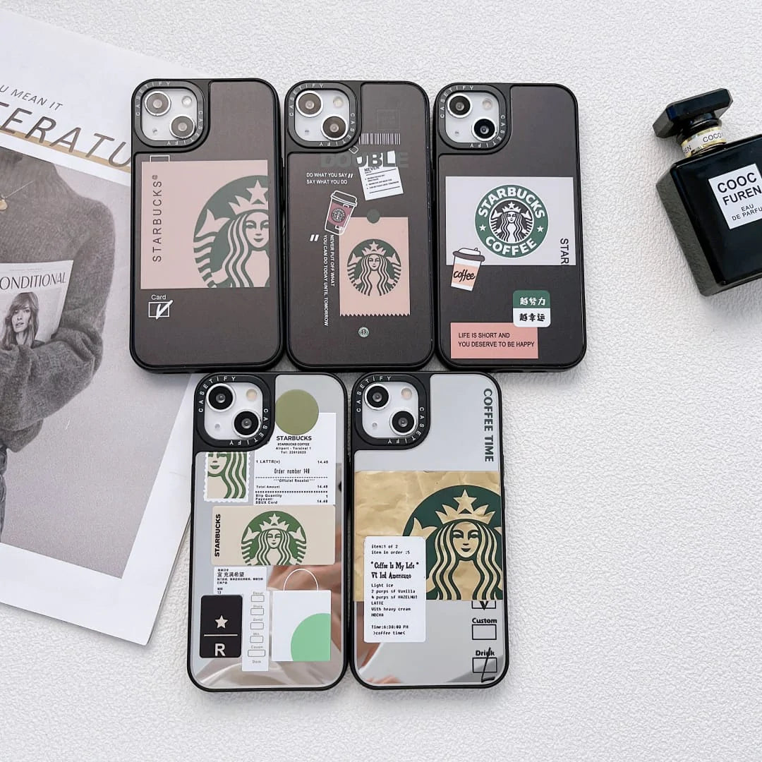 iPhone 14 Starbucks Reflective Mirror Case Card