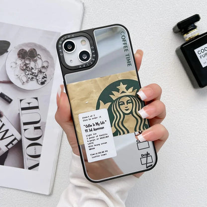 iPhone 14 Starbucks Reflective Mirror Case Card