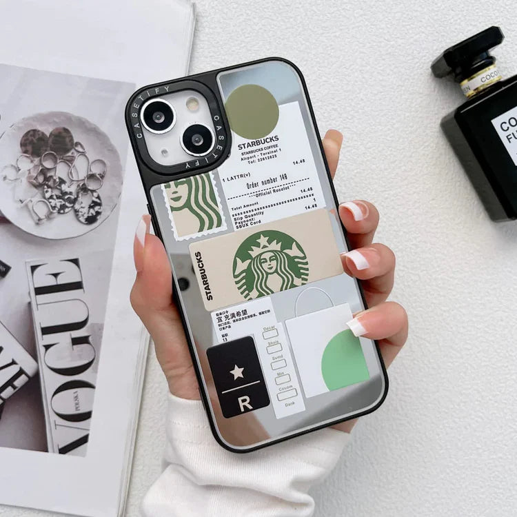 iPhone 14 Starbucks Reflective Mirror Case Card