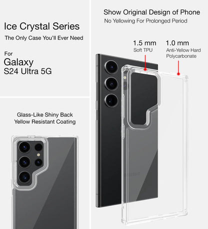 Samsung Galaxy S24 Ultra Rugged Ice Clear Shock Proof Case- Tranparent