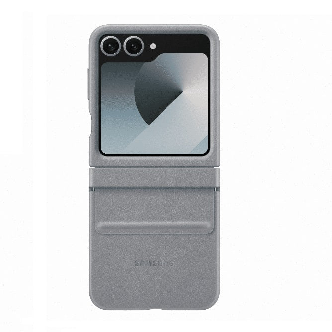 Samsung Galaxy Z Flip6 Leather Case Protection Protective Shell Cover - Gray