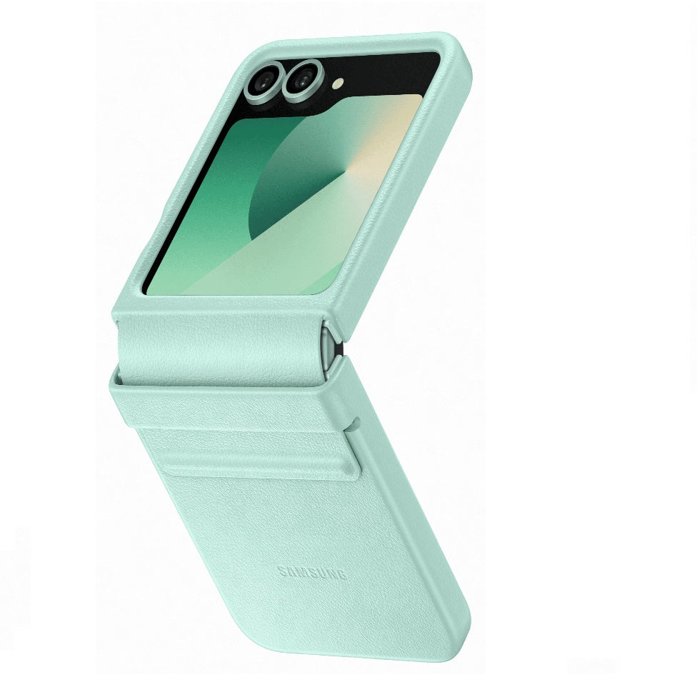 Samsung Galaxy Z Flip6 Leather Case Protection Protective Shell Cover - Mint