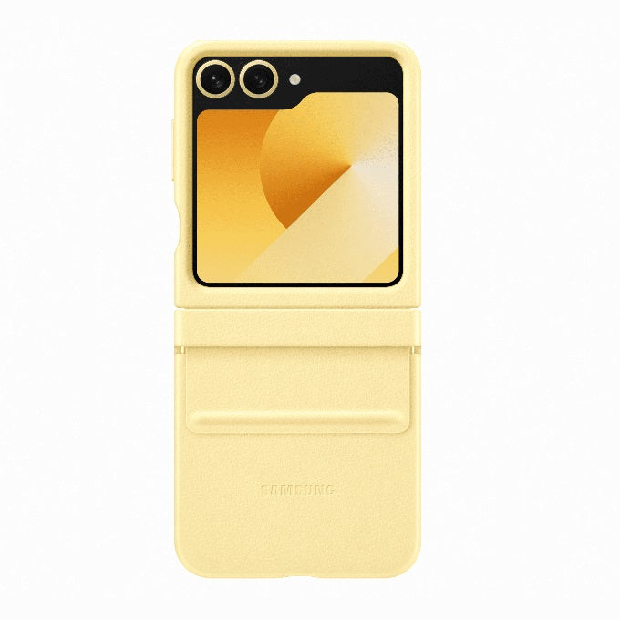 Samsung Galaxy Z Flip6 Leather Case Protection Protective Shell Cover - Yelow