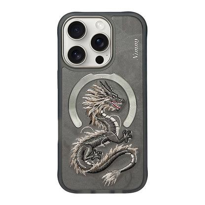 iPhone 16 Pro Max Nimmy Embroidery Dream Animal Series Dragon Case - Magsafe