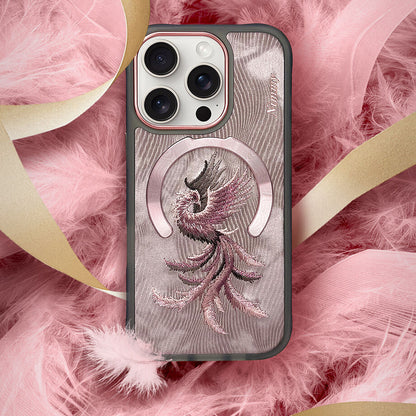 iPhone 16 Pro Max Nimmy Embroidery Dream Animal Series Magsafe Case - Phoenix