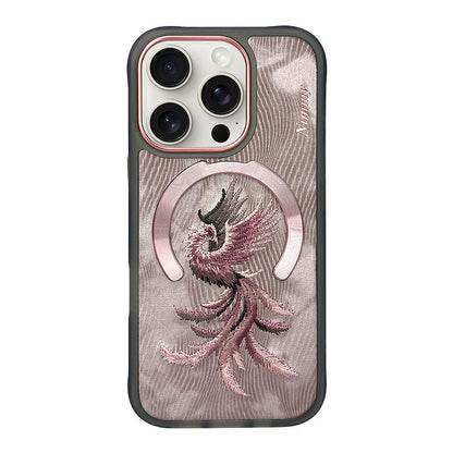 iPhone 16 Pro Max Nimmy Embroidery Dream Animal Series Magsafe Case - Phoenix