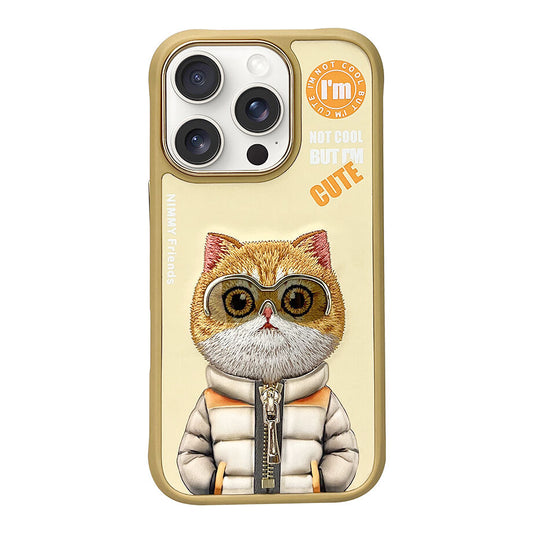 iPhone 16 Pro Max Nimmy Official Embroidery Jacket Series Back Cover - Cat