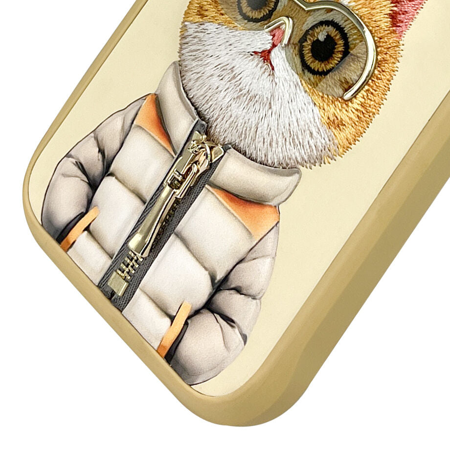 iPhone 16 Pro Max Nimmy Official Embroidery Jacket Series Back Cover - Cat