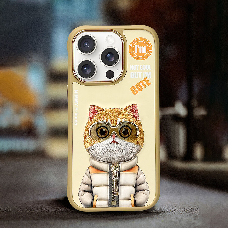 iPhone 16 Pro Max Nimmy Official Embroidery Jacket Series Back Cover - Cat