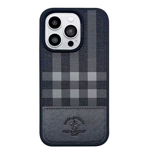 iPhone 14 Pro Santa Barbara Cyril Series Leather Case - Black