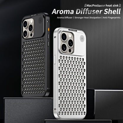 iPhone 15 Pro Max Metal Heat Dissipation Pure Aluminum Cooling Case with Aroma - Silver