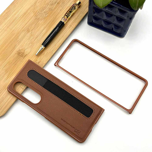 Samsung Galaxy Z Fold 5 HBD Leather Case With Pen Slot - Brown