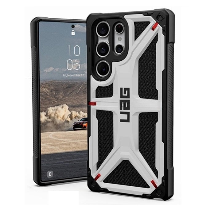 Samsung Galaxy S23 Ultra UAG Monarch Rugged Armor Kevlar Protective Case - Silver