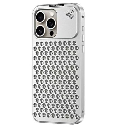 iPhone 15 Pro Max Metal Heat Dissipation Pure Aluminum Cooling Case with Aroma - Silver