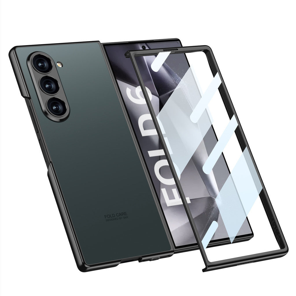 Samsung Galaxy Z Fold 6 Matte Frosted Shine Case with Camera & Front Glass Protection - Gray