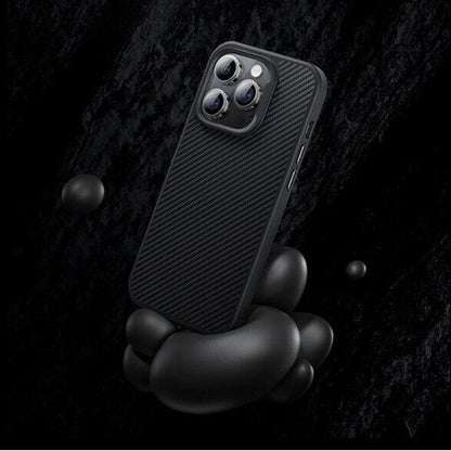 iPhone 15 Smooth & Sleek Finish Soft Carbon Case - Black