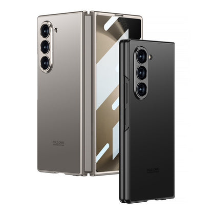 Samsung Galaxy Z Fold 6 Matte Frosted Shine Case with Camera & Front Glass Protection - Gold