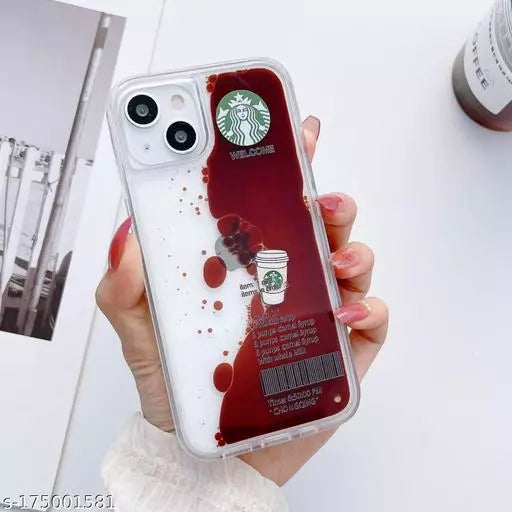 iPhone 14 Transparent Starbucks Case with Floating Cup