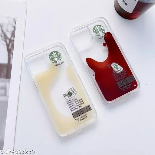 iPhone 14 Transparent Starbucks Case with Floating Cup - Milk