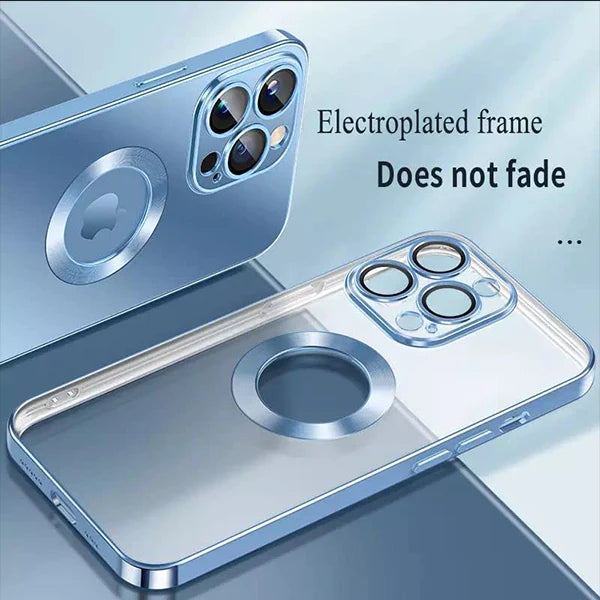 iPhone 13 Pro Transparent Electroplating Case with Camera Protection - Silver