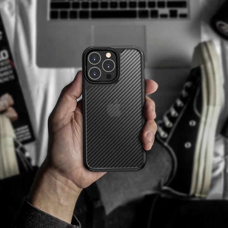 iPhone 13 Pro Max Carbon Fiber Case - Black