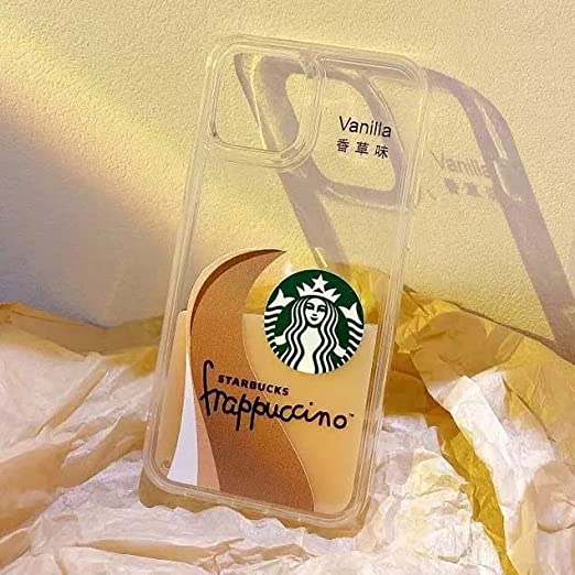 iPhone 14 Transparent Starbucks Case with Floating Cup - Milk