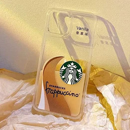 iPhone 14 Transparent Starbucks Case with Floating Cup - Milk