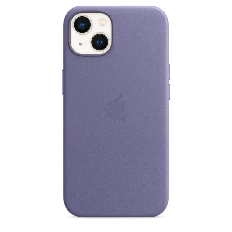 iPhone 14 Max Leather Cover Case - MagSafe Supported - Purple