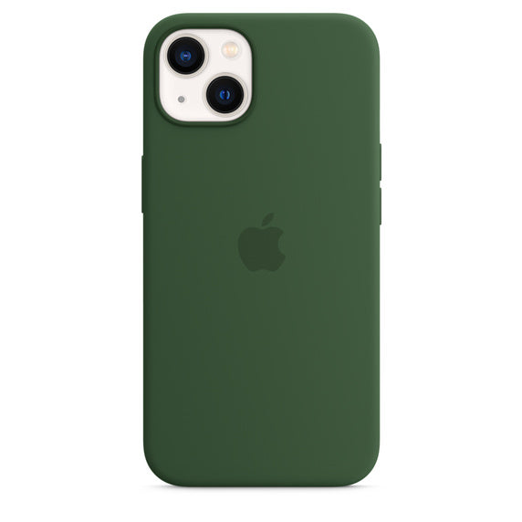 iPhone 14 Silicon Case with Inner Fabric - Green