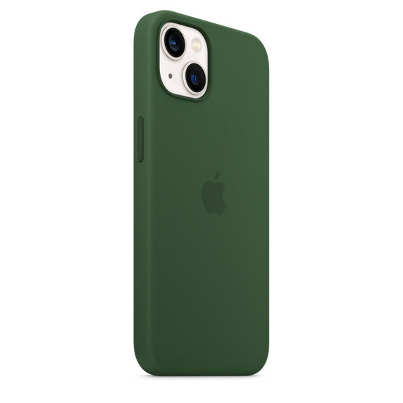 iPhone 14 Silicon Case with Inner Fabric - Green