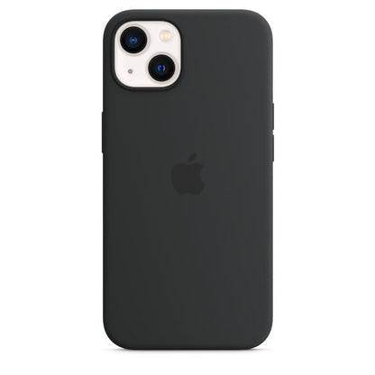 iPhone 14 Max Liquid Silicon Case with Inner Fabric - Black