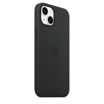 iPhone 14 Max Liquid Silicon Case with Inner Fabric - Black