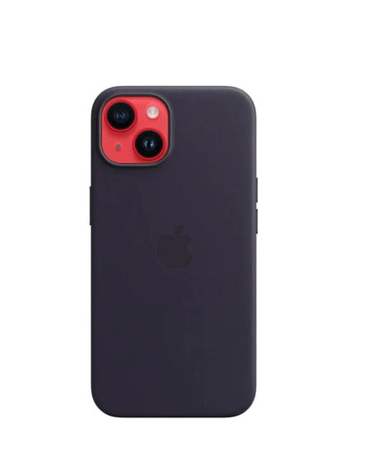 iPhone 14 Max Leather Cover Case - MagSafe Supported - Black