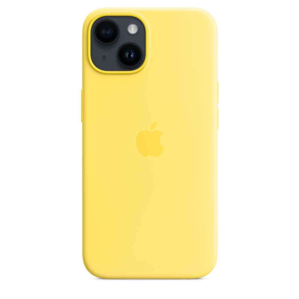 iPhone 14 Silicon Case with Inner Fabric - Yellow