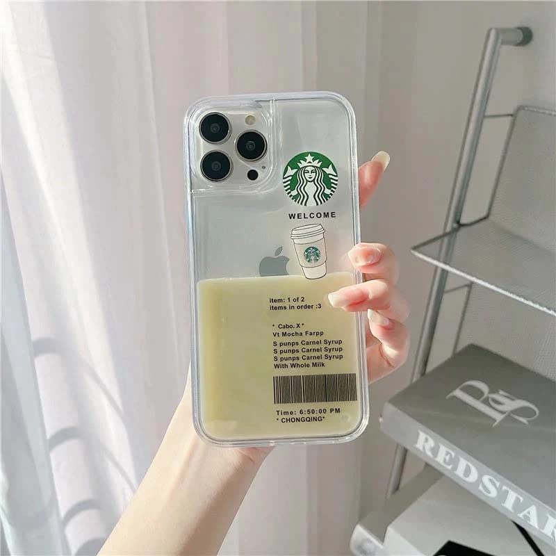 iPhone 13 Pro Max Starbucks Coffee Case with Floating Cup -Milk