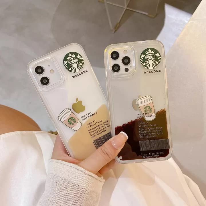 iPhone 13 Pro Max Starbucks Coffee Case with Floating Cup - Caramel