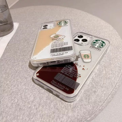 iPhone 13 Pro Max Starbucks Coffee Case with Floating Cup - Caramel