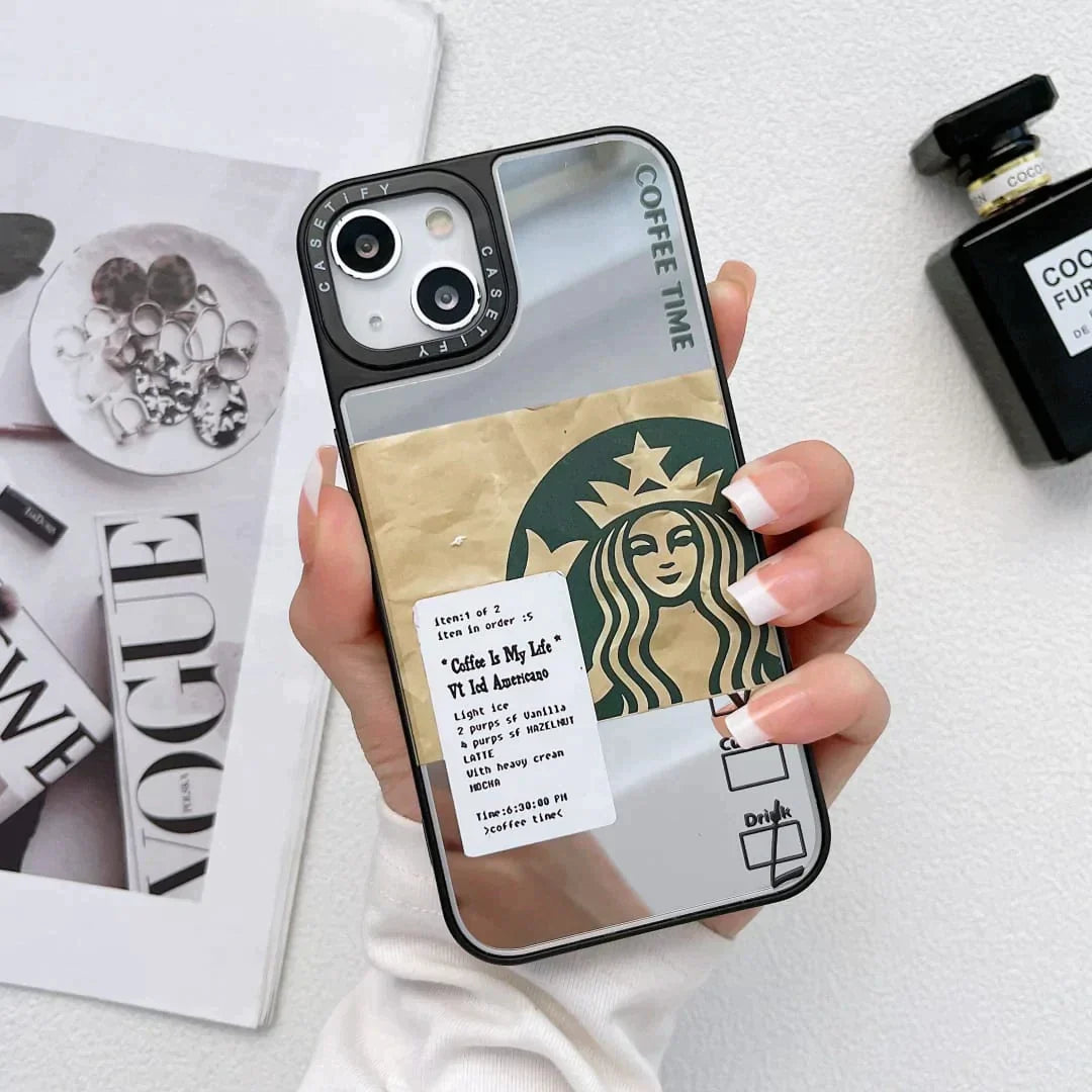 iPhone 14 Max Starbucks Reflective Mirror Case